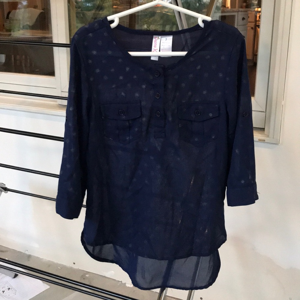 Navy Blue Girls Blouse